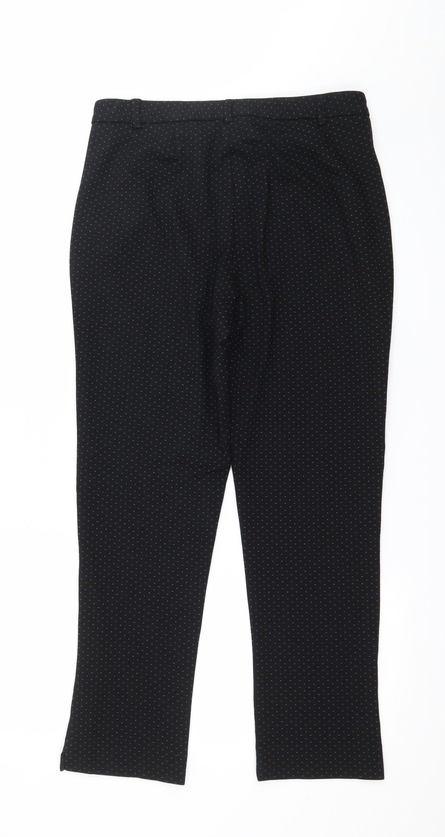 Marks and Spencer Womens Black Polka Dot  Trousers  Size 12 L26 in