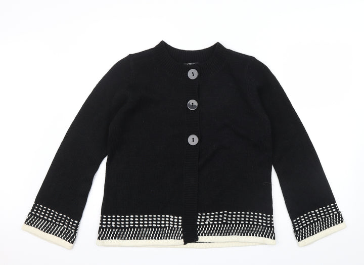 BM Womens Black Cardigan Jumper Size S