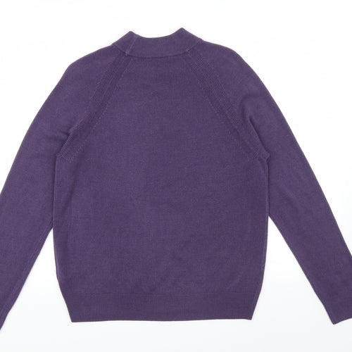 M&S Womens Purple   Henley Jumper Size 14