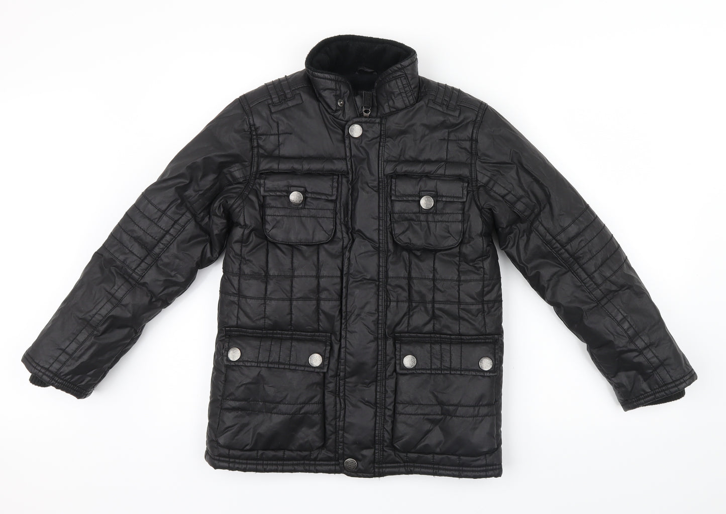 Rocha John Rocha Boys Black Colourblock  Basic Coat Coat