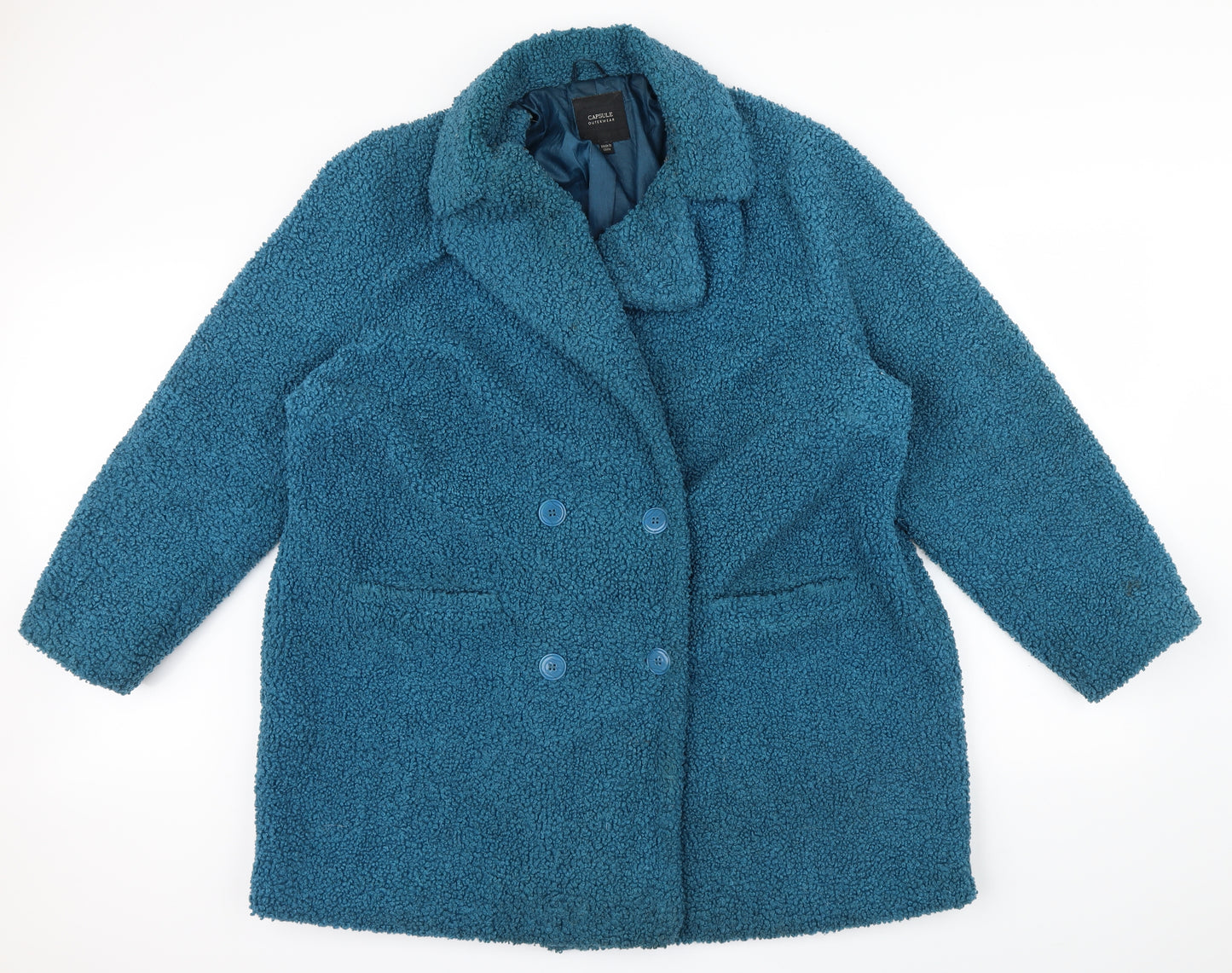 CAPSULE Womens Blue   Overcoat Coat Size 20