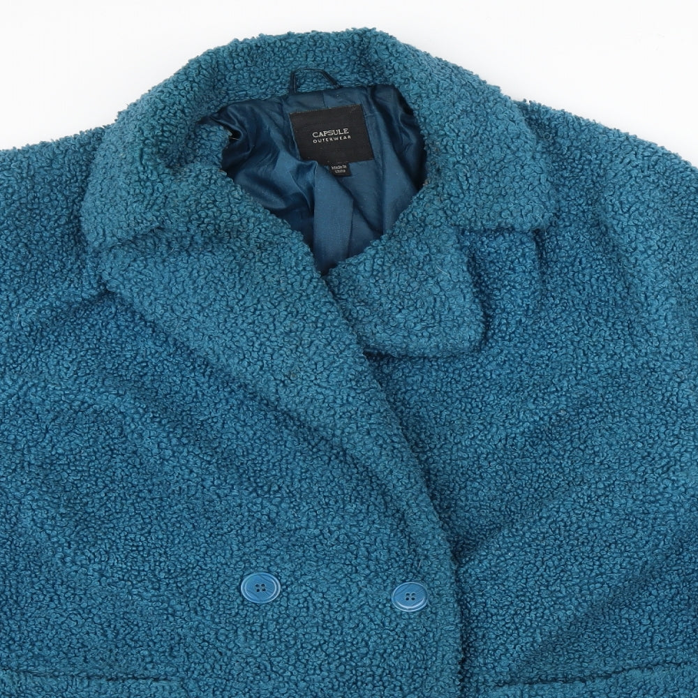 CAPSULE Womens Blue   Overcoat Coat Size 20