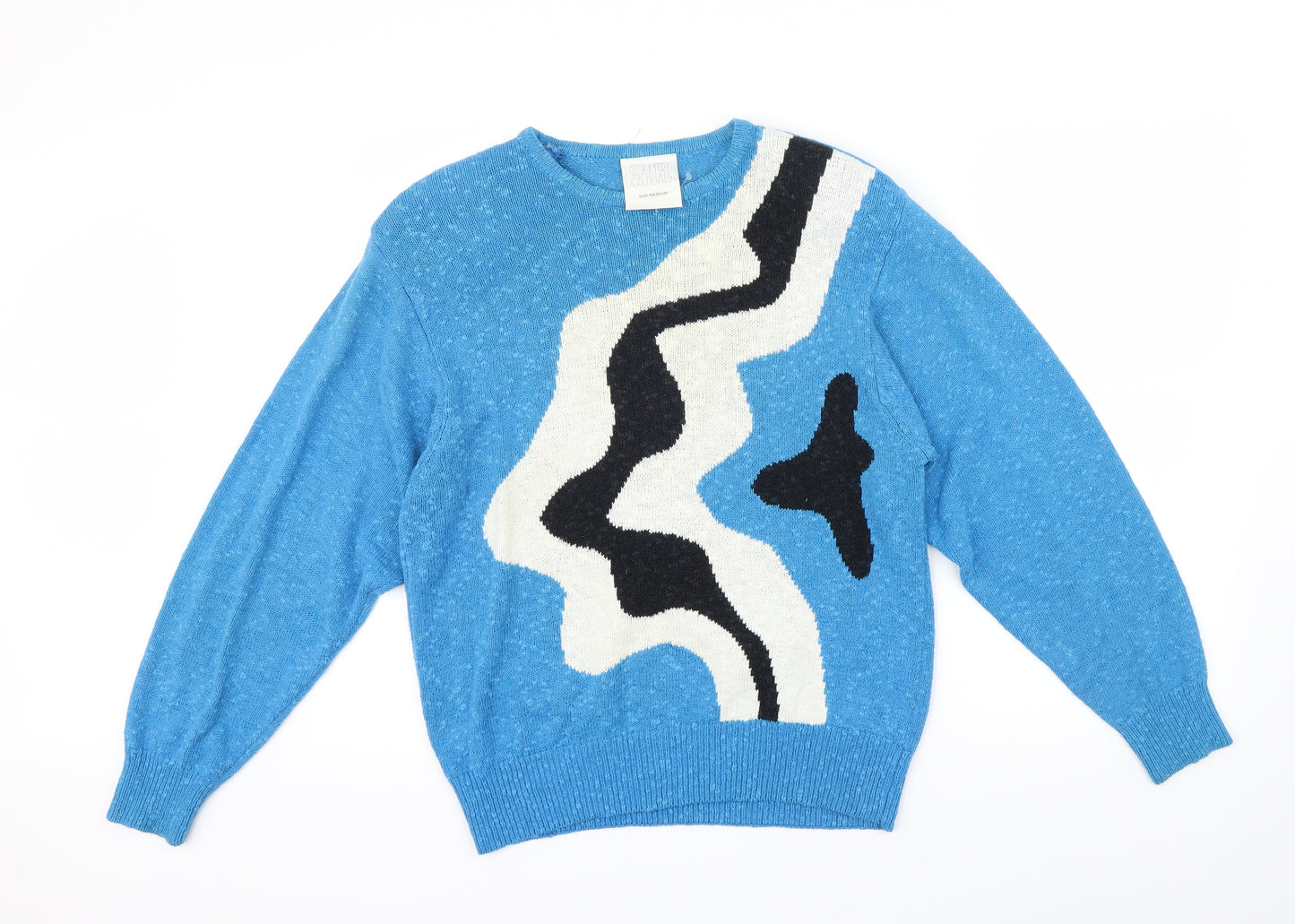 Country Casuals Womens Blue Geometric  Pullover Jumper Size M