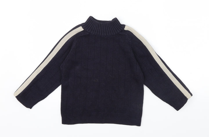 BHS Boys Blue Striped  Pullover Jumper Size 6 Years