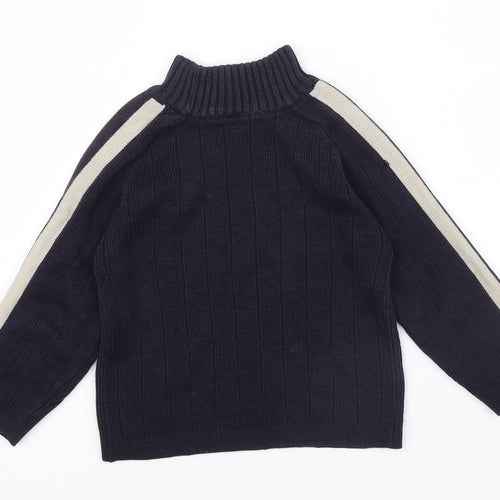 BHS Boys Blue Striped  Pullover Jumper Size 6 Years