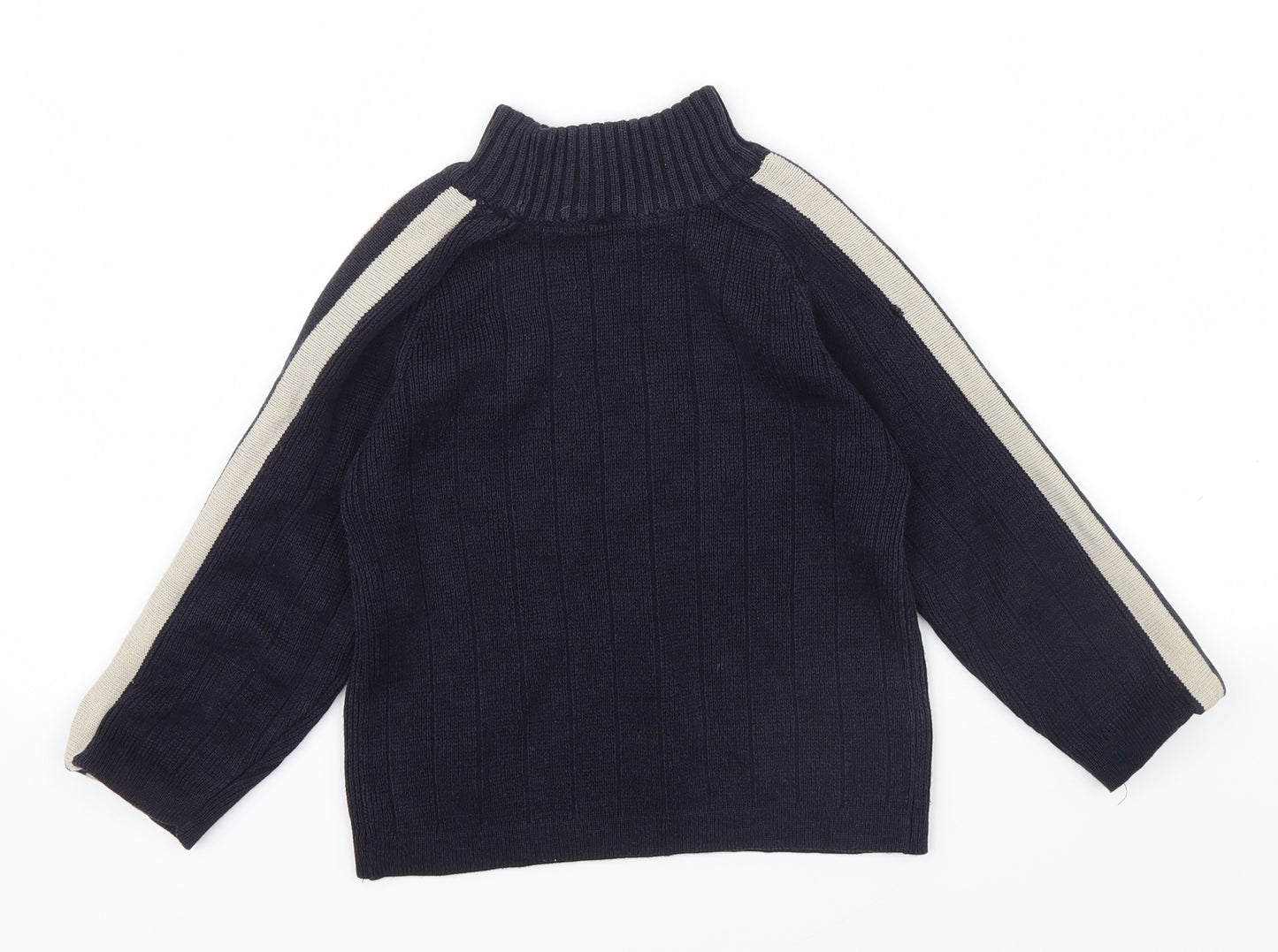 BHS Boys Blue Striped  Pullover Jumper Size 6 Years