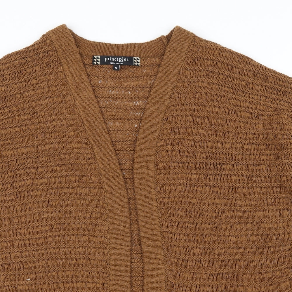 Prinsiples Womens Brown   Cardigan Jumper Size 16