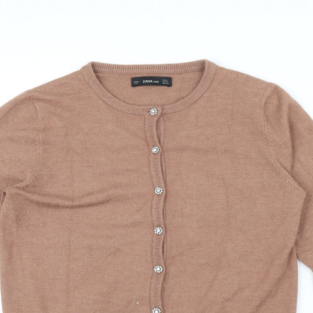 Zara Womens Brown   Cardigan Jumper Size S