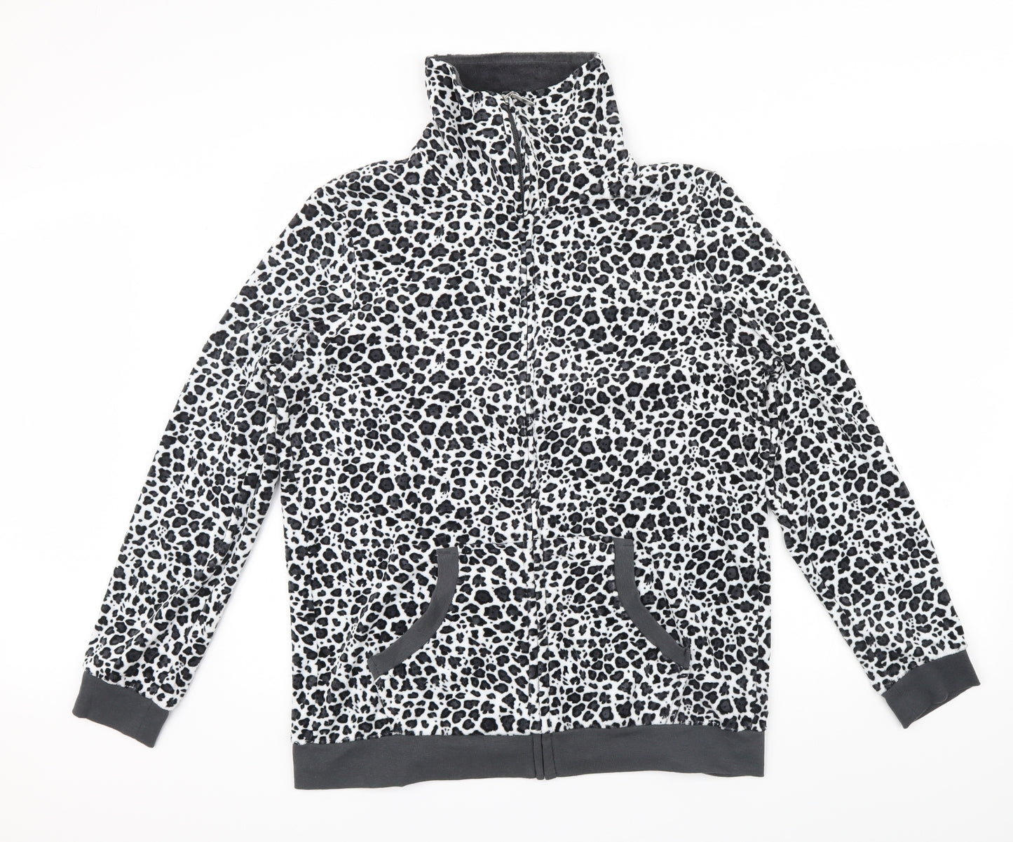 ESMARA Womens Grey Animal Print  Full Zip Jumper Size 18