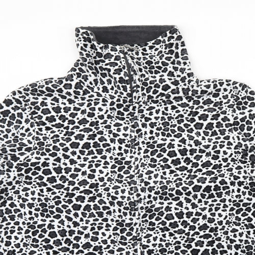 ESMARA Womens Grey Animal Print  Full Zip Jumper Size 18