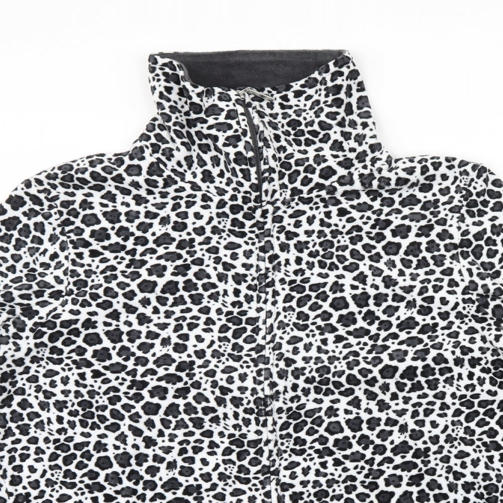 ESMARA Womens Grey Animal Print  Full Zip Jumper Size 18