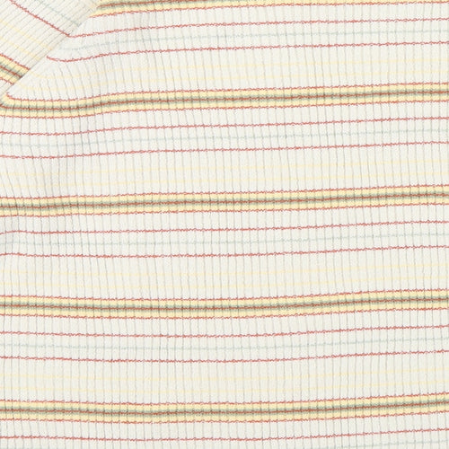 EWM Womens Beige Striped  Pullover Jumper Size M