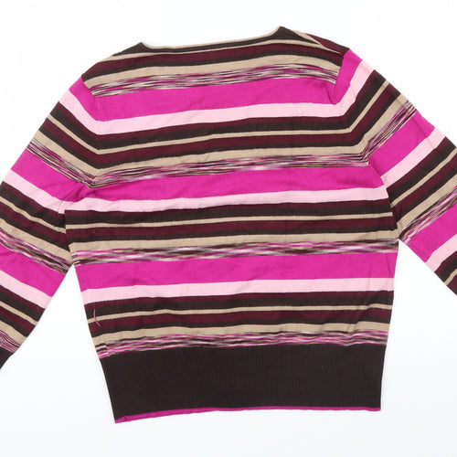 CG Womens Multicoloured Striped  Cardigan Jumper Size XL