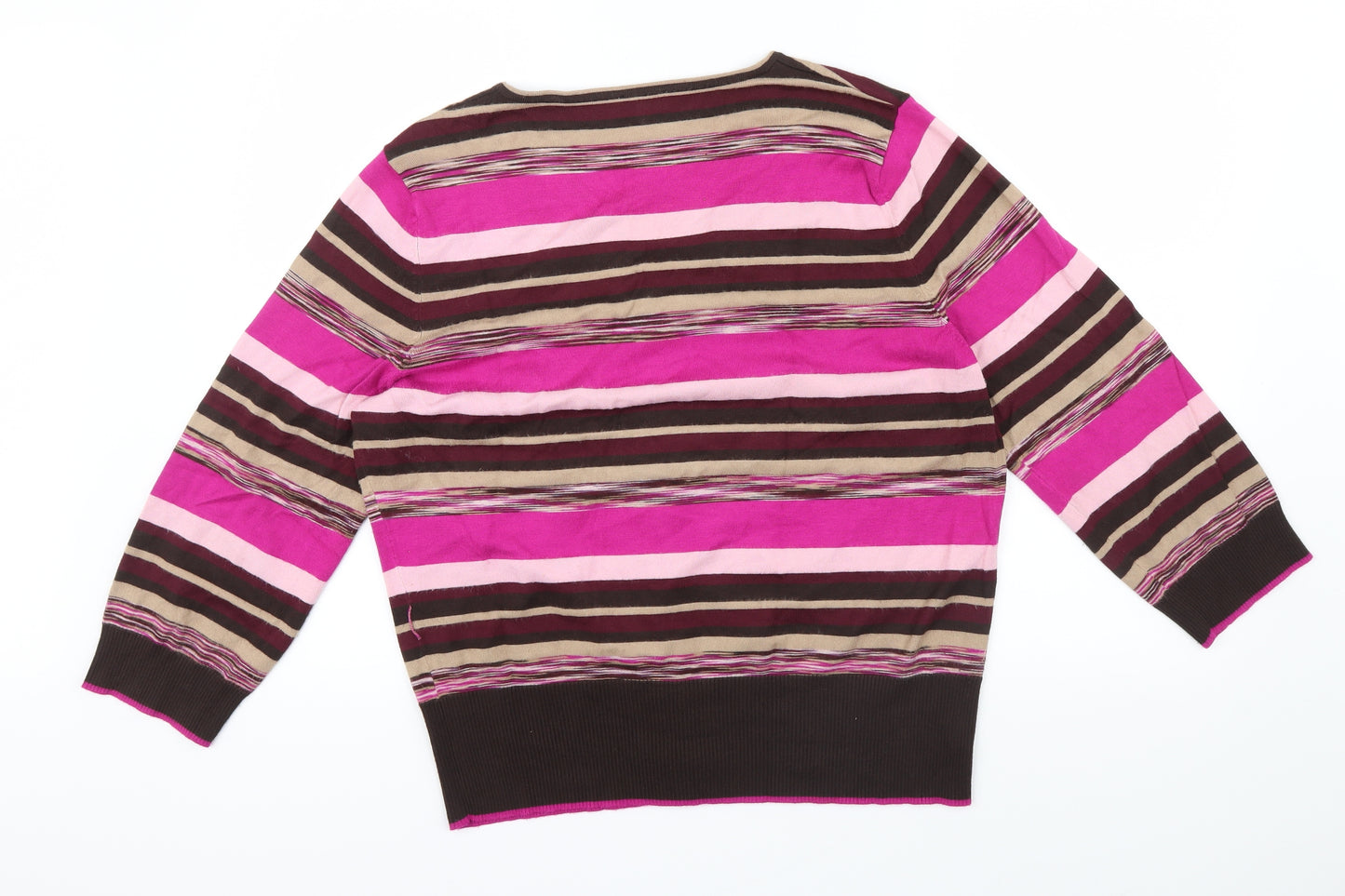 CG Womens Multicoloured Striped  Cardigan Jumper Size XL