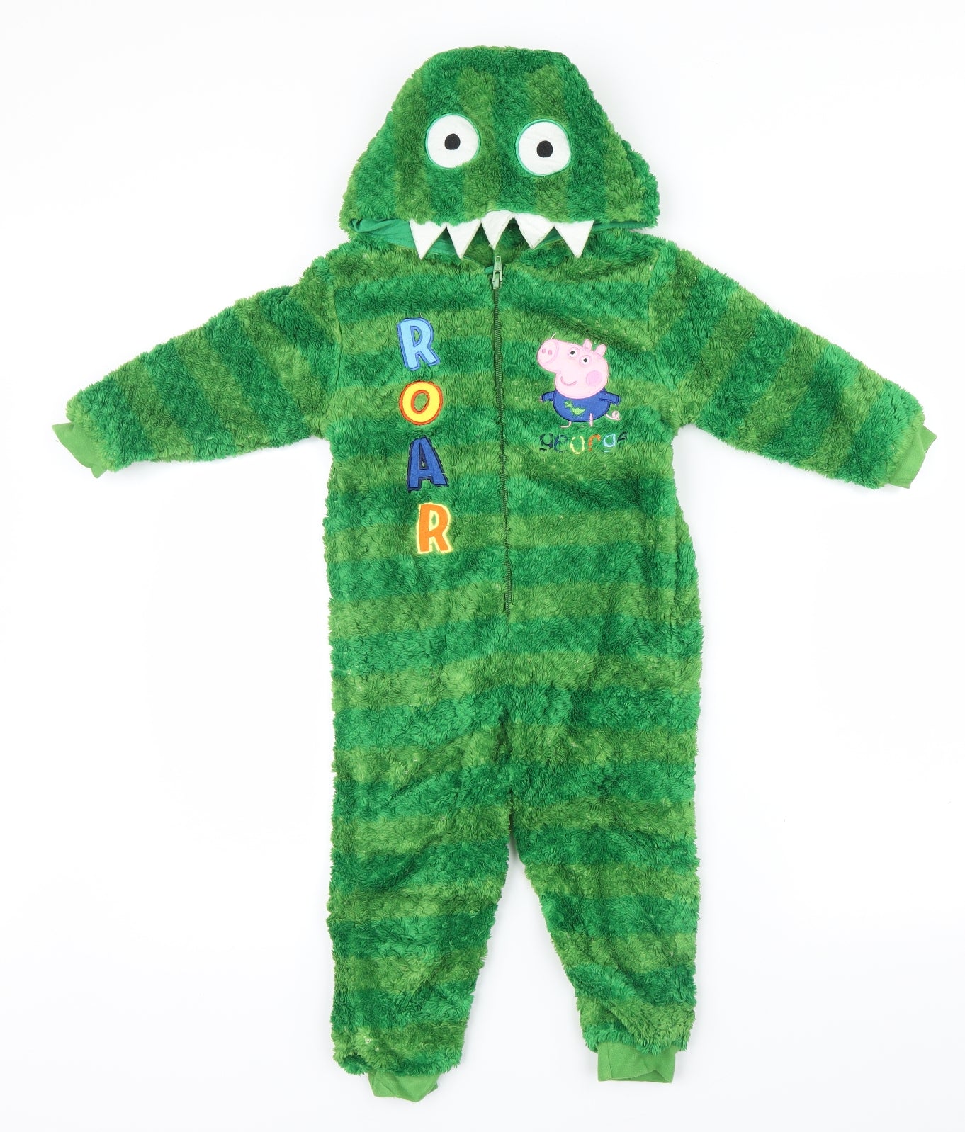 Mothercare Boys Green Chevron  Babygrow One-Piece Size 18-24 Months  - Dinosaur , pepper pig