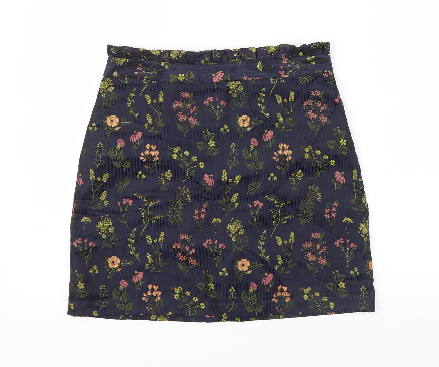 Primark Womens Blue Floral  A-Line Skirt Size 8