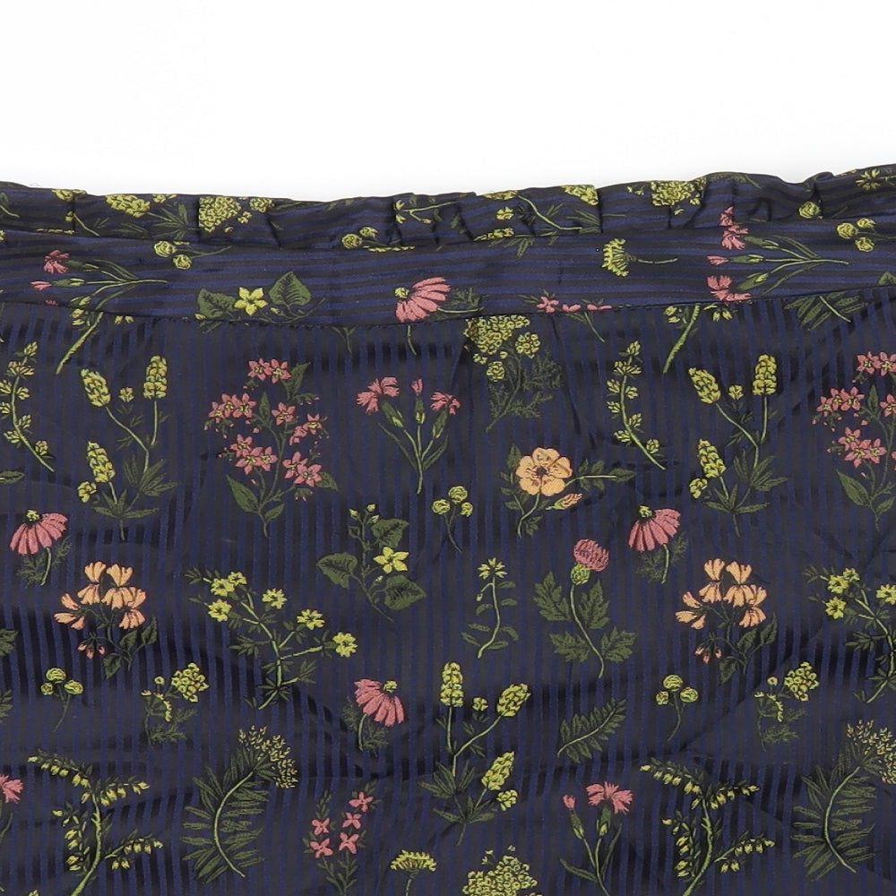 Primark Womens Blue Floral  A-Line Skirt Size 8