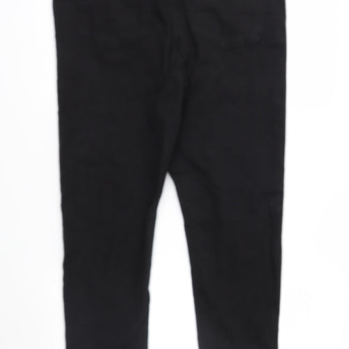 Pep&Co Womens Black Floral Denim Straight Jeans Size 16 L29 in