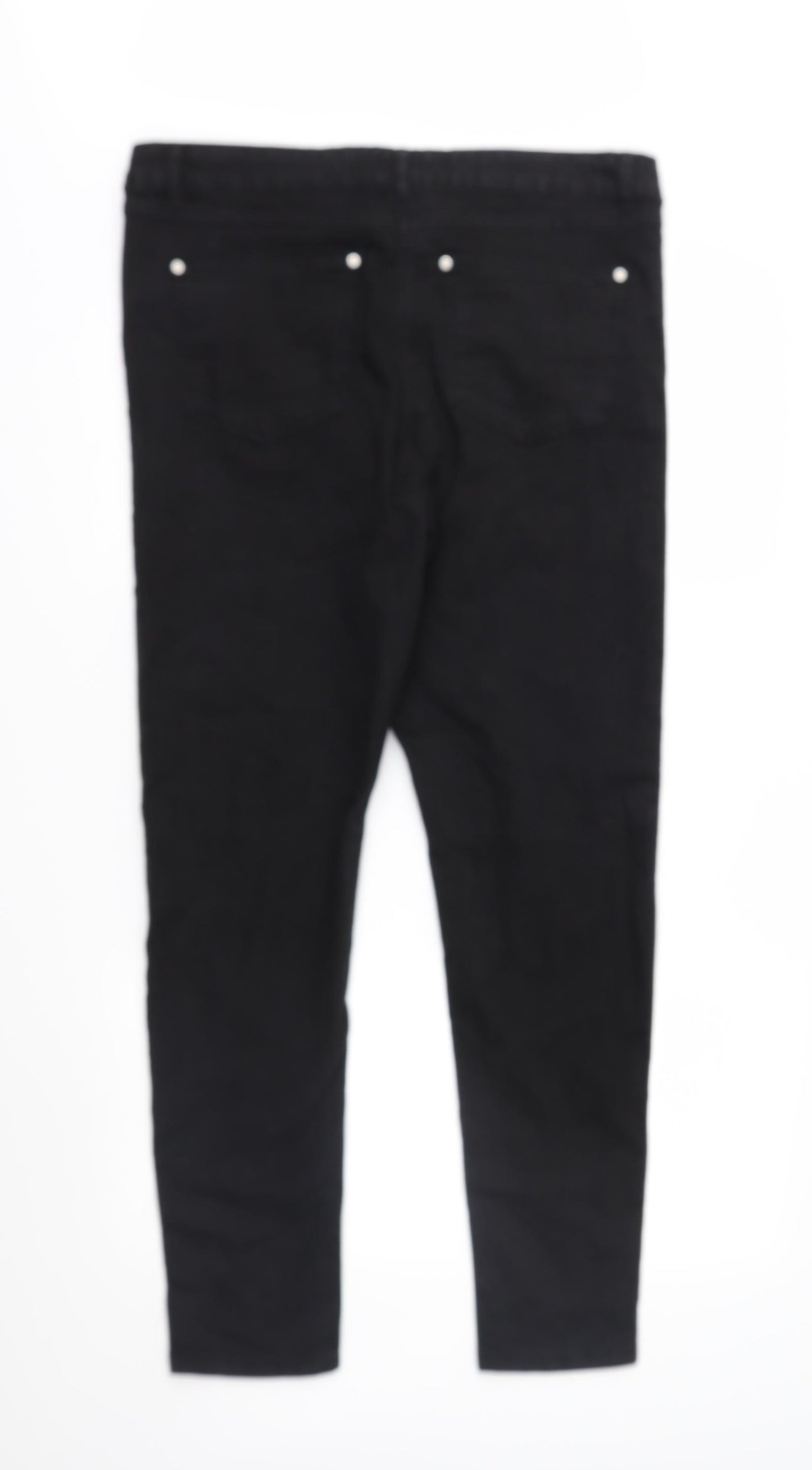 Pep&Co Womens Black Floral Denim Straight Jeans Size 16 L29 in