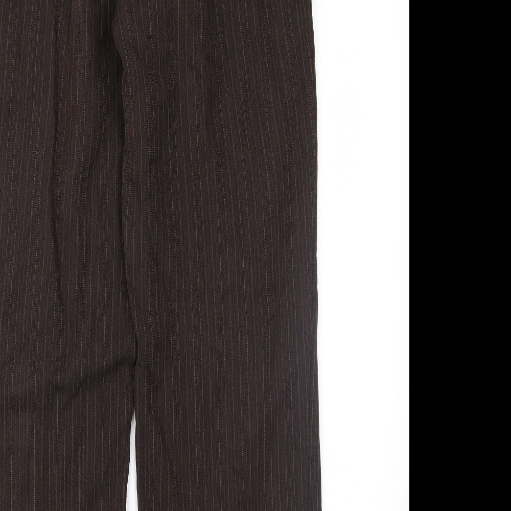 Marks and Spencer Womens Brown Striped  Trousers  Size 12 L26 in