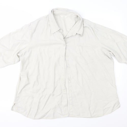 Marks and Spencer Womens Grey   Basic Button-Up Size 22