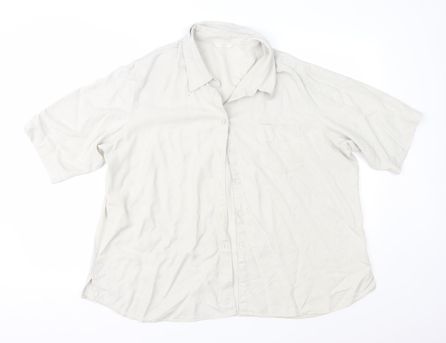 Marks and Spencer Womens Grey   Basic Button-Up Size 22