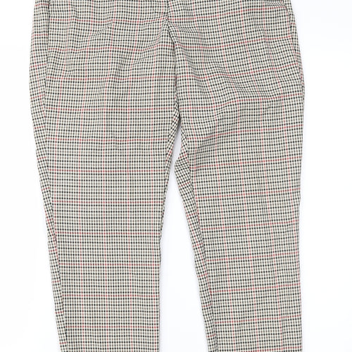 Peacocks Womens Brown Houndstooth  Trousers  Size 10 L27 in