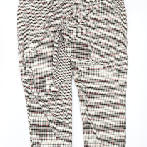 Peacocks Womens Brown Houndstooth  Trousers  Size 10 L27 in