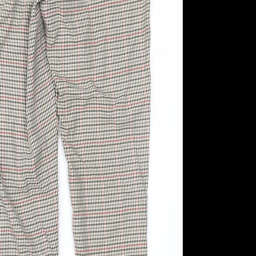 Peacocks Womens Brown Houndstooth  Trousers  Size 10 L27 in