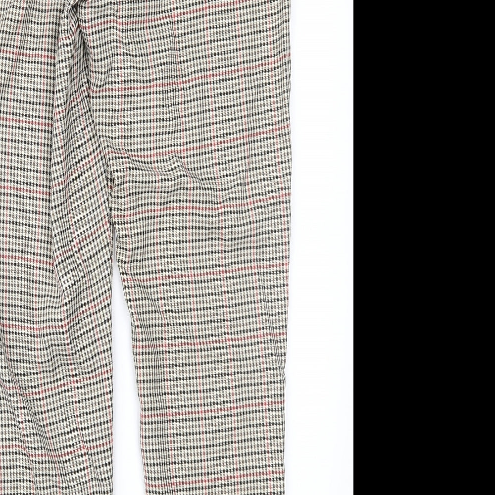 Peacocks Womens Brown Houndstooth  Trousers  Size 10 L27 in