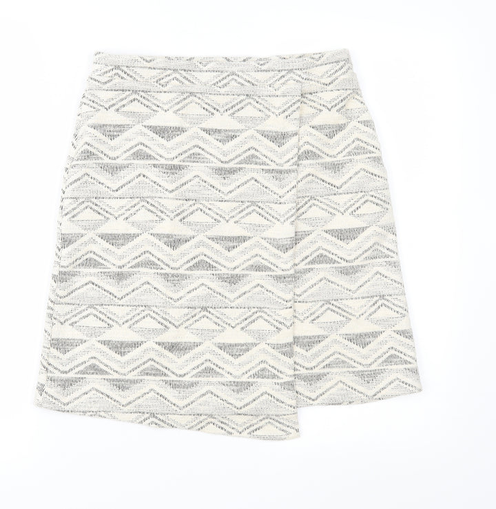 NEXT Womens Beige Geometric Straight & Pencil Skirt Size 10