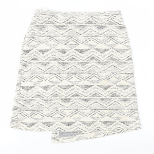 NEXT Womens Beige Geometric  Straight & Pencil Skirt Size 10