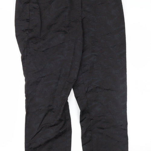Bonmarché Womens Black Floral  Trousers  Size 10 L26 in