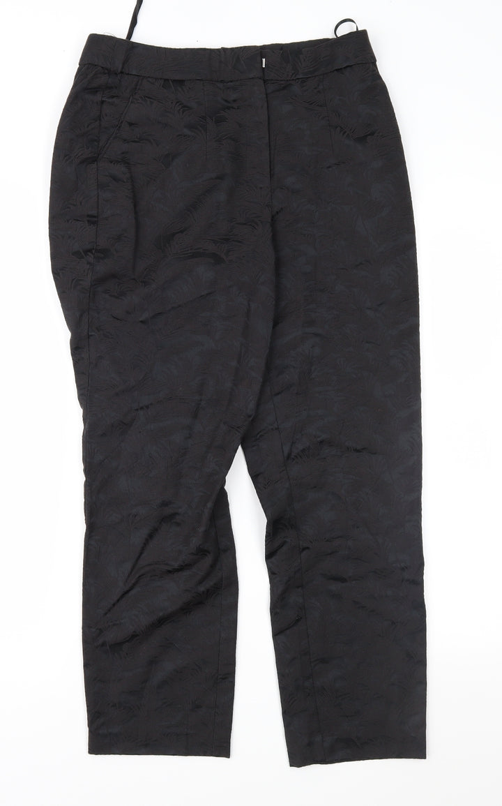 Bonmarché Womens Black Floral  Trousers  Size 10 L26 in