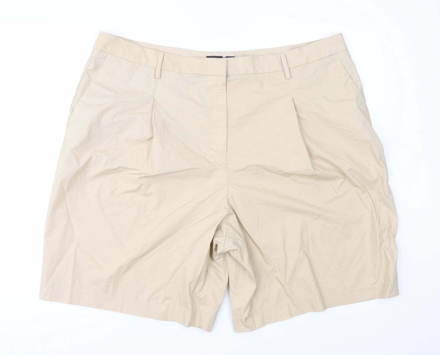 Marks and Spencer Womens Beige   Chino Shorts Size 22