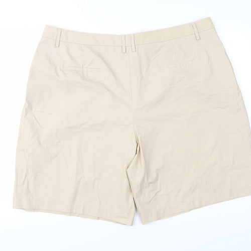 Marks and Spencer Womens Beige   Chino Shorts Size 22