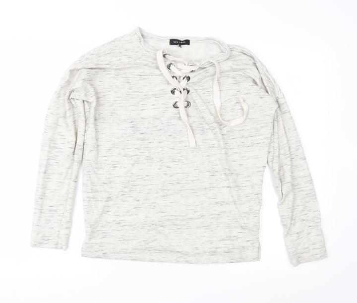 New Look Womens Grey  Jersey Basic Blouse Size 8
