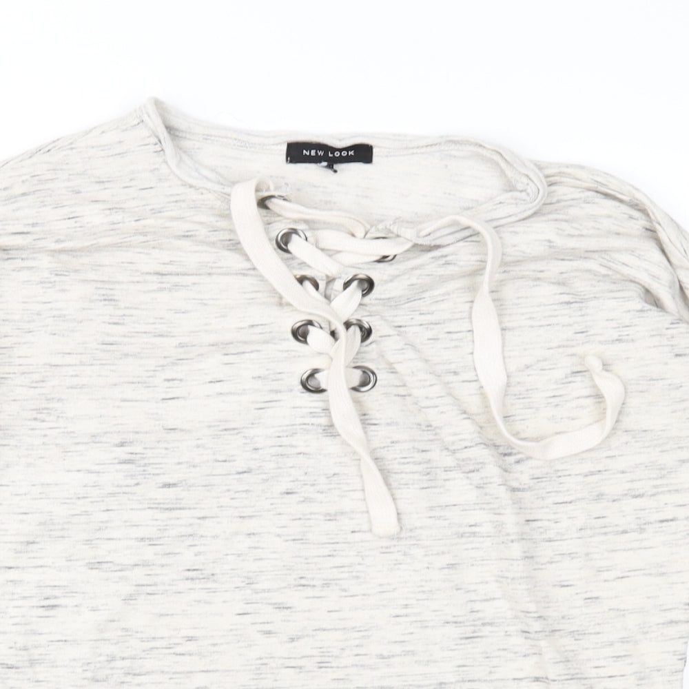 New Look Womens Grey  Jersey Basic Blouse Size 8