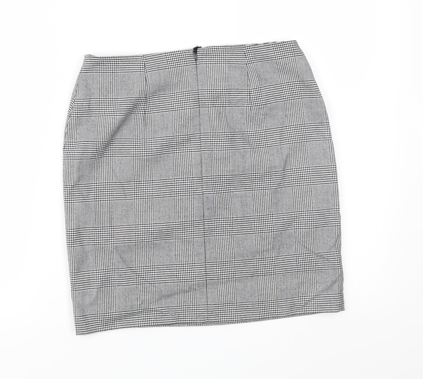 Hallhuber Womens Grey Check  Straight & Pencil Skirt Size 6