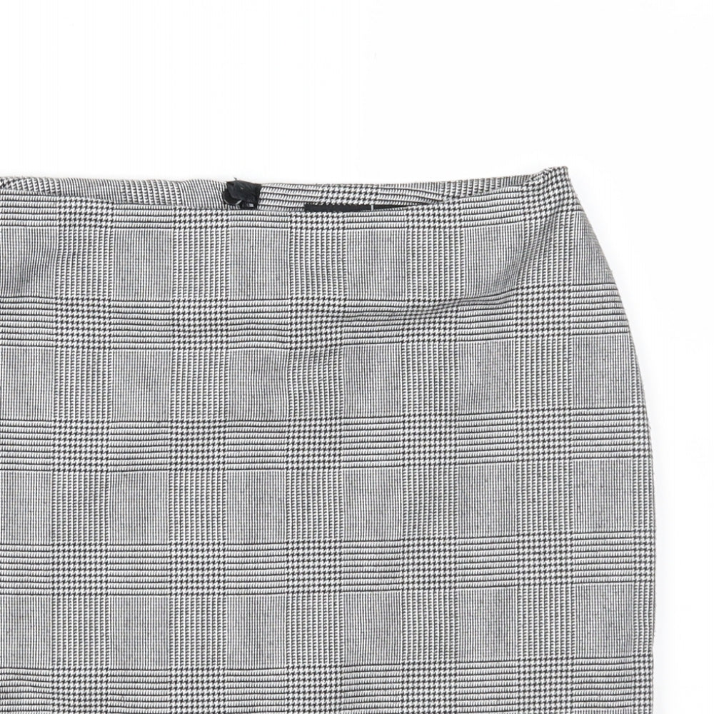 Hallhuber Womens Grey Check  Straight & Pencil Skirt Size 6