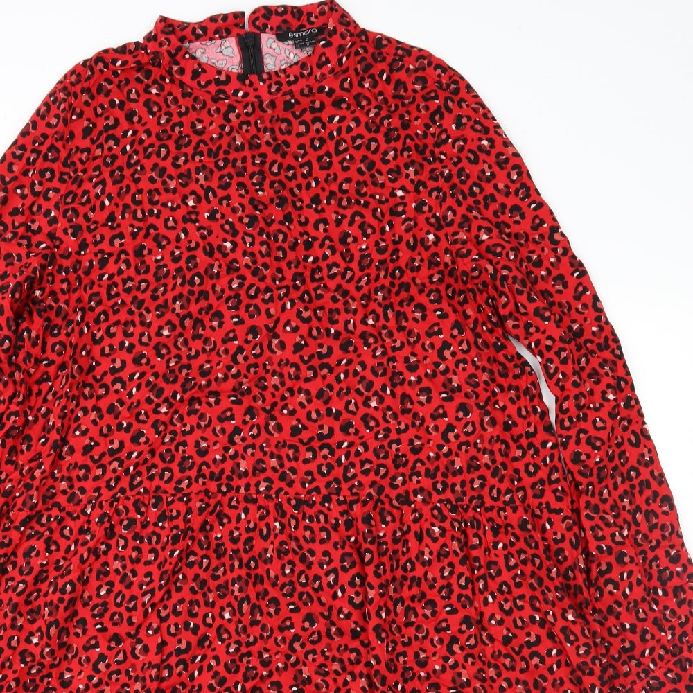 ESMARA Womens Red Animal Print  Fit & Flare  Size 12