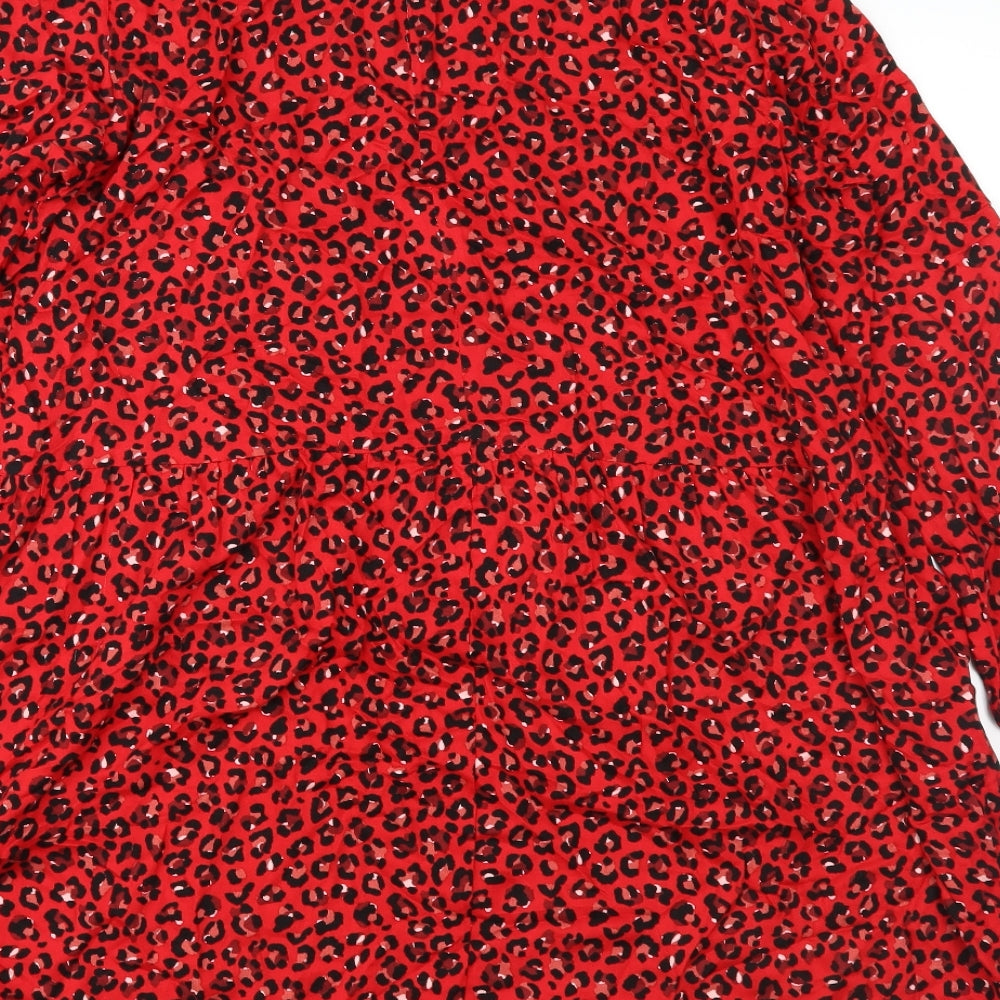 ESMARA Womens Red Animal Print  Fit & Flare  Size 12