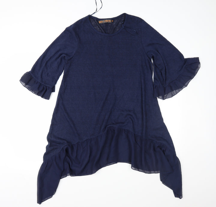 QED London Womens Blue  Knit Pullover Jumper Size S