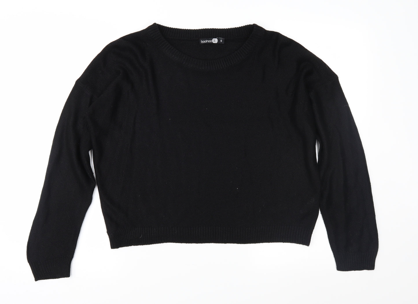 Boohoo Womens Black  Knit Pullover Jumper Size S