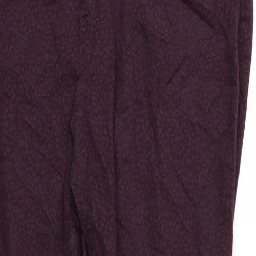 F&F Womens Purple Animal Print Denim Skinny Jeans Size 22 L29 in