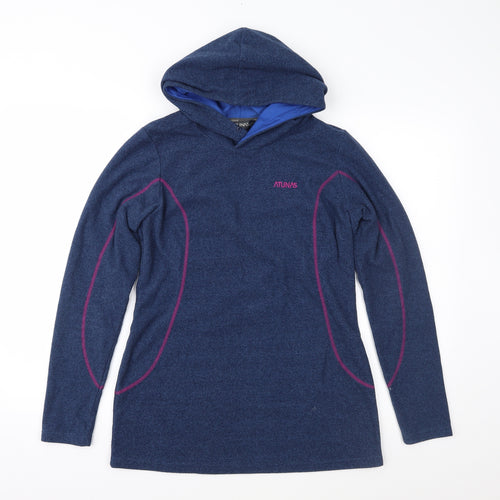 Atunas Womens Blue  Fleece Pullover Hoodie Size M