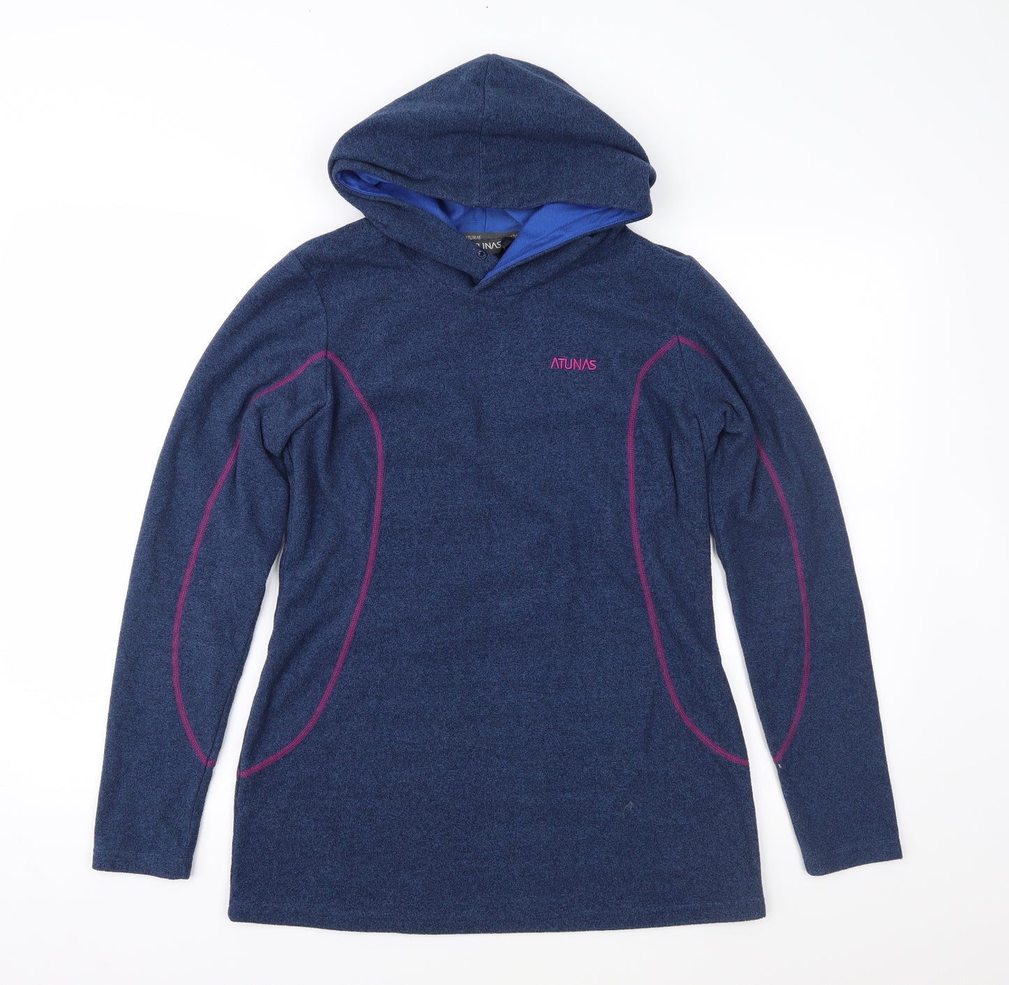 Atunas Womens Blue  Fleece Pullover Hoodie Size M