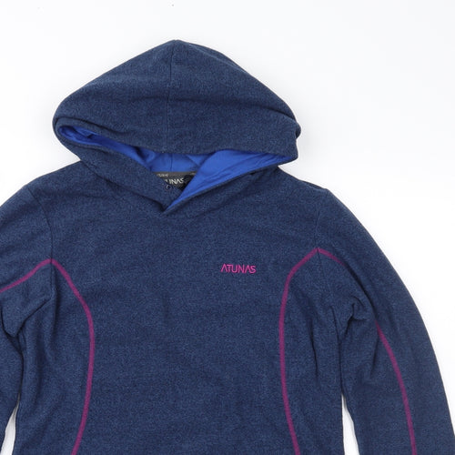 Atunas Womens Blue  Fleece Pullover Hoodie Size M