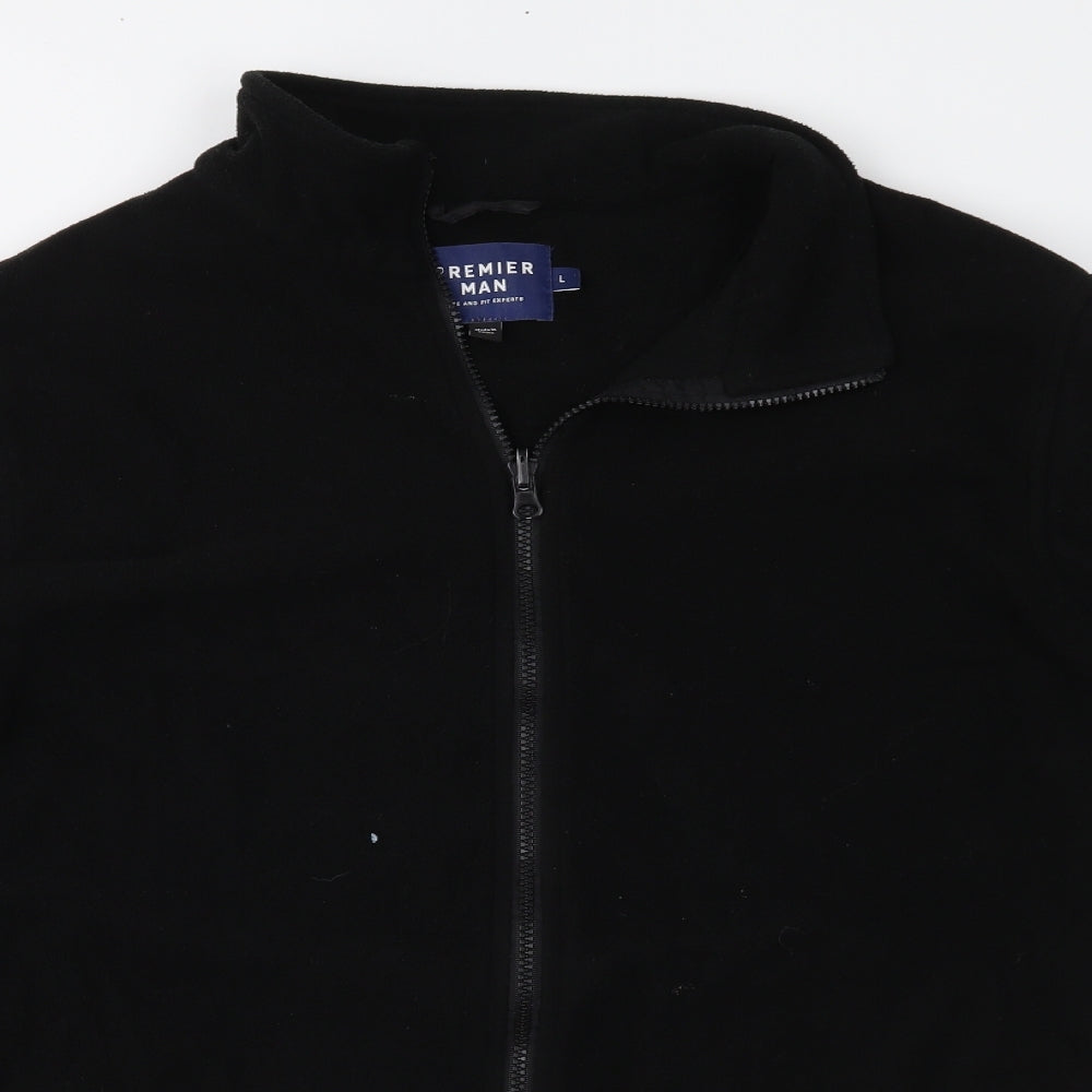 Premium Mens Black  Fleece Jacket  Size L