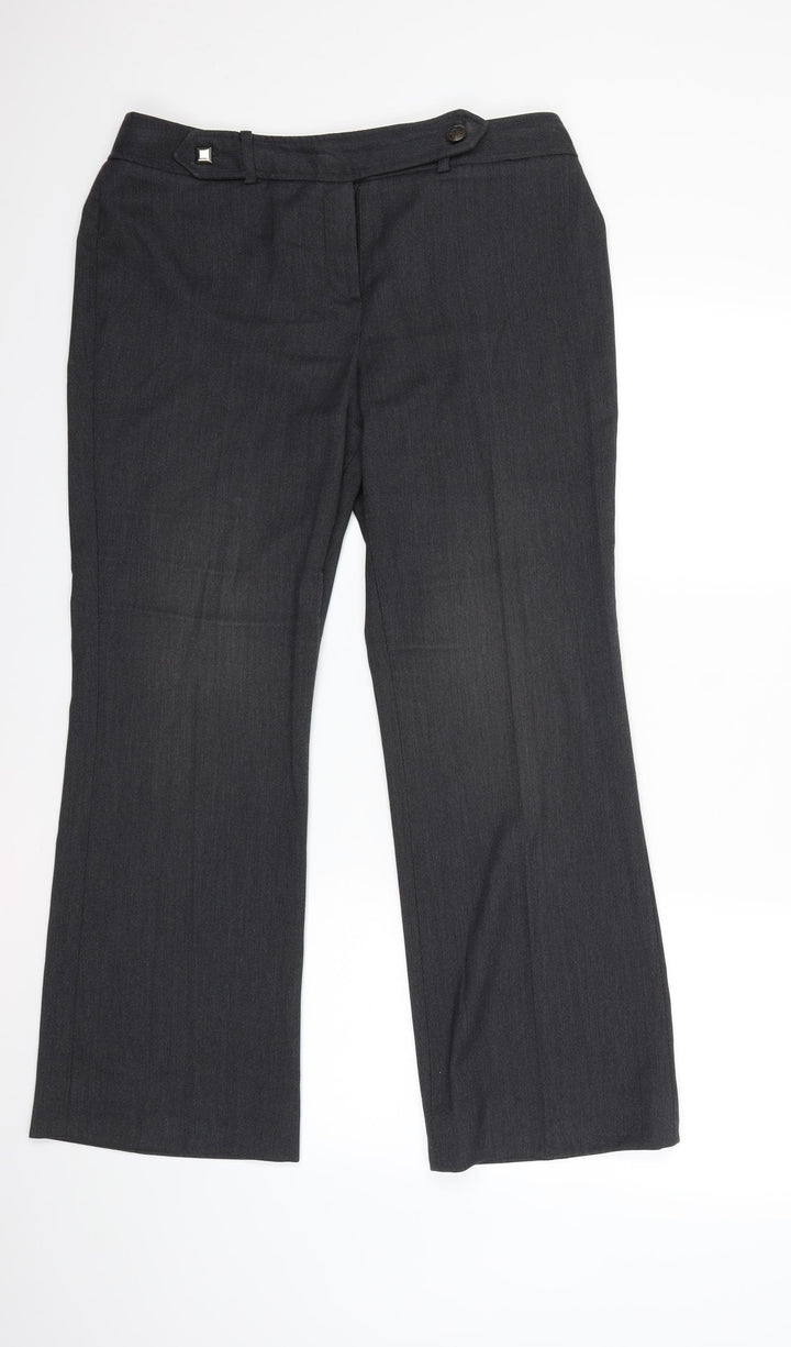Principles Womens Grey Denim Trousers Size 14 L28 in